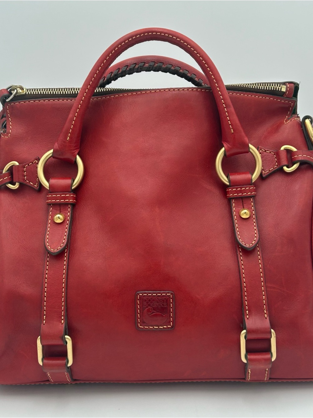 Dooney & Bourke Red Leather Satchel with Matching Wallet - Picture 2 of 16